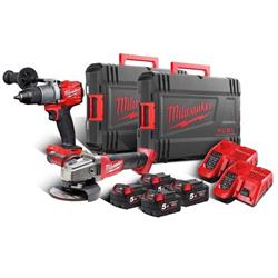 TRAPANO + SMERIGLIATRICE A BATTERIA MILWAUKEE M18 FPP2F-504X