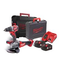 SET MILWAUKEE TRAPANO+SMERIGLIATRICE M18 CBLPP2E2-502C