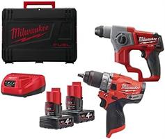 SET TRAPANO+TASSELLATORE MILWAUKEE M12FPP2B-402X +2BATT 4AH