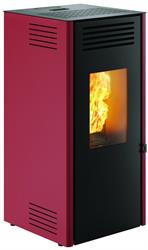 STUFA A PELLET CAMINETTI MONTEGRAPPA ELICA 9,6KW ROSSA