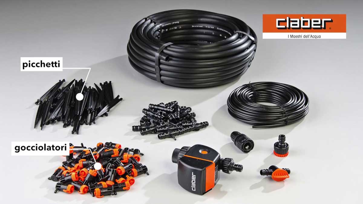 Kit per costruzione impianto di irrigazione a goccia